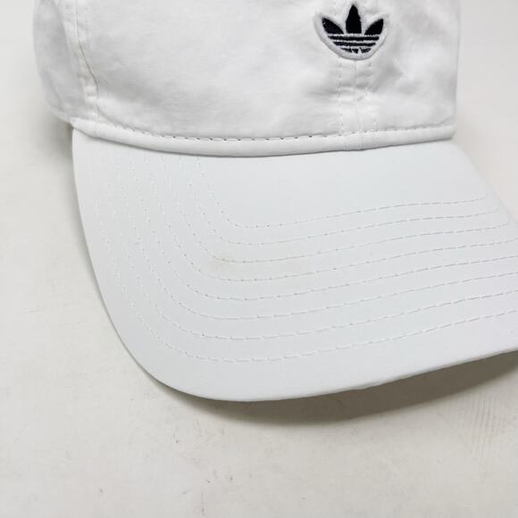 Adidas Womens White Black Relaxed Strap Back Hat Embroidered Logo Cap Adjustable - Picture 2 of 11
